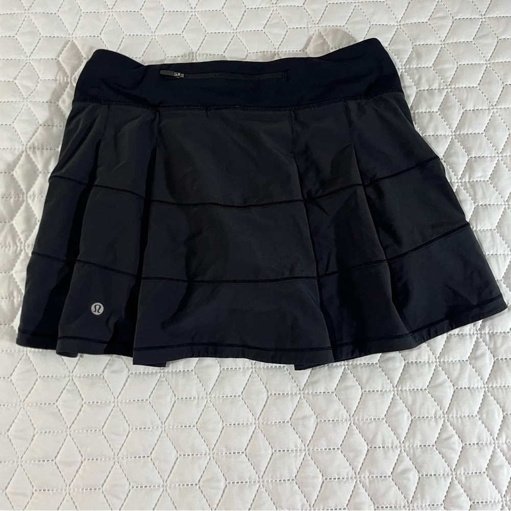 Lululemon Pace Rival Athletic Skirt Black Size 6 Tall Built-In Shorts Athletic - Picture 3 of 9